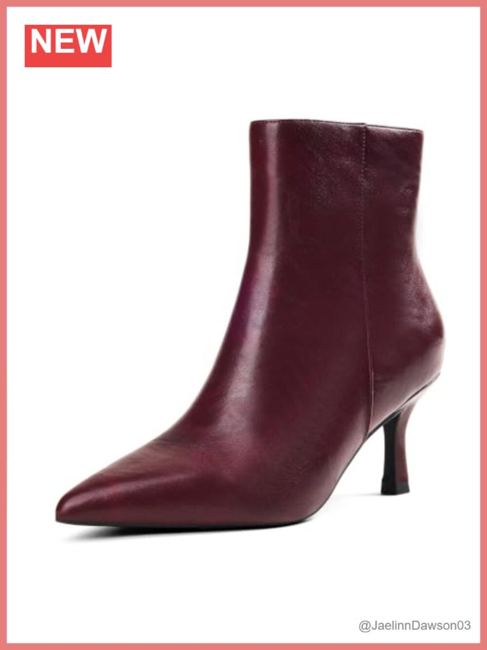 Pointed Toe Ankle Booties Kitten Heel Side Zip Block Heel